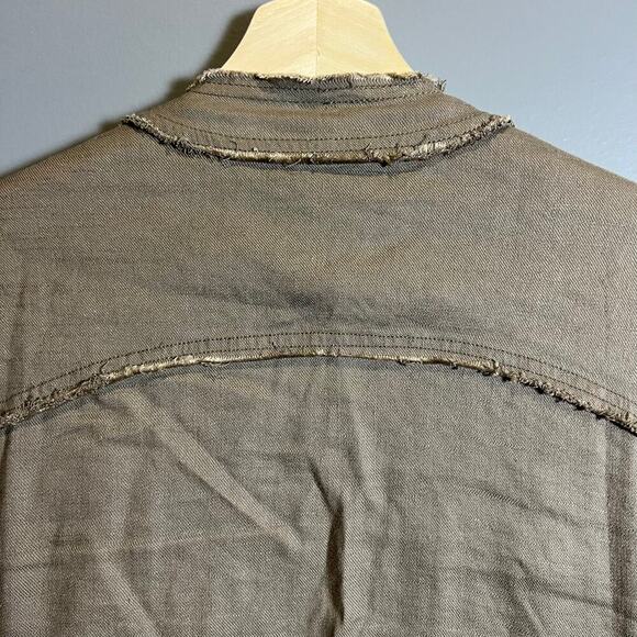 Free People Raw Hem Waterfall Femme Linen Jacket Sz S - Picture 8 of 12